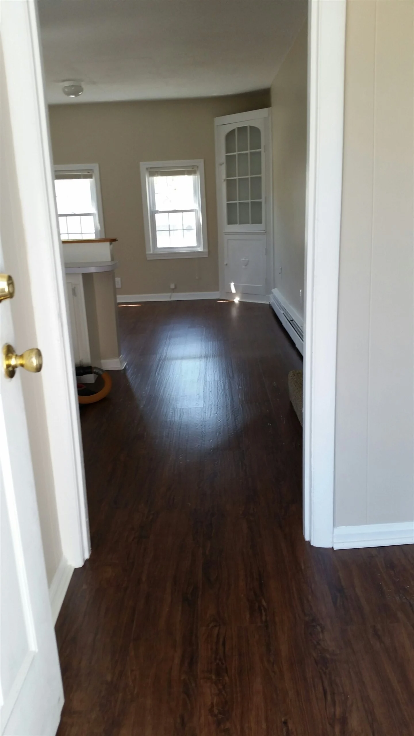 Luxury vinyl plank flooring in a hallway