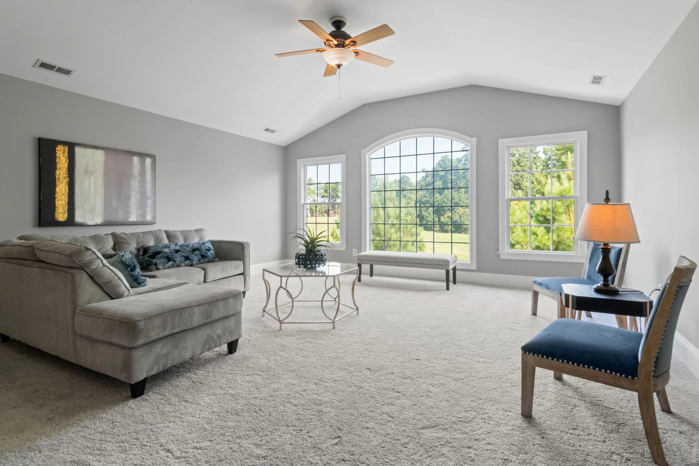 Living room with wall to wall carpet