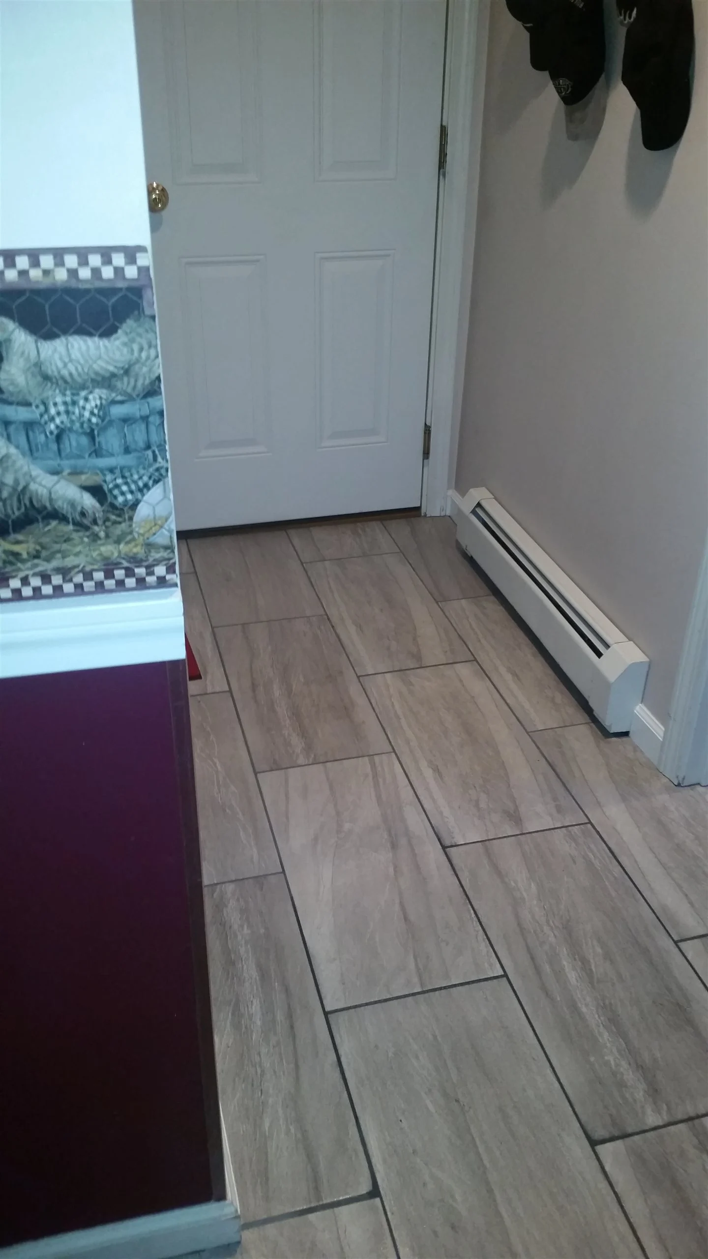 Tile floor and wall installation by All About Flooring, Derry NH