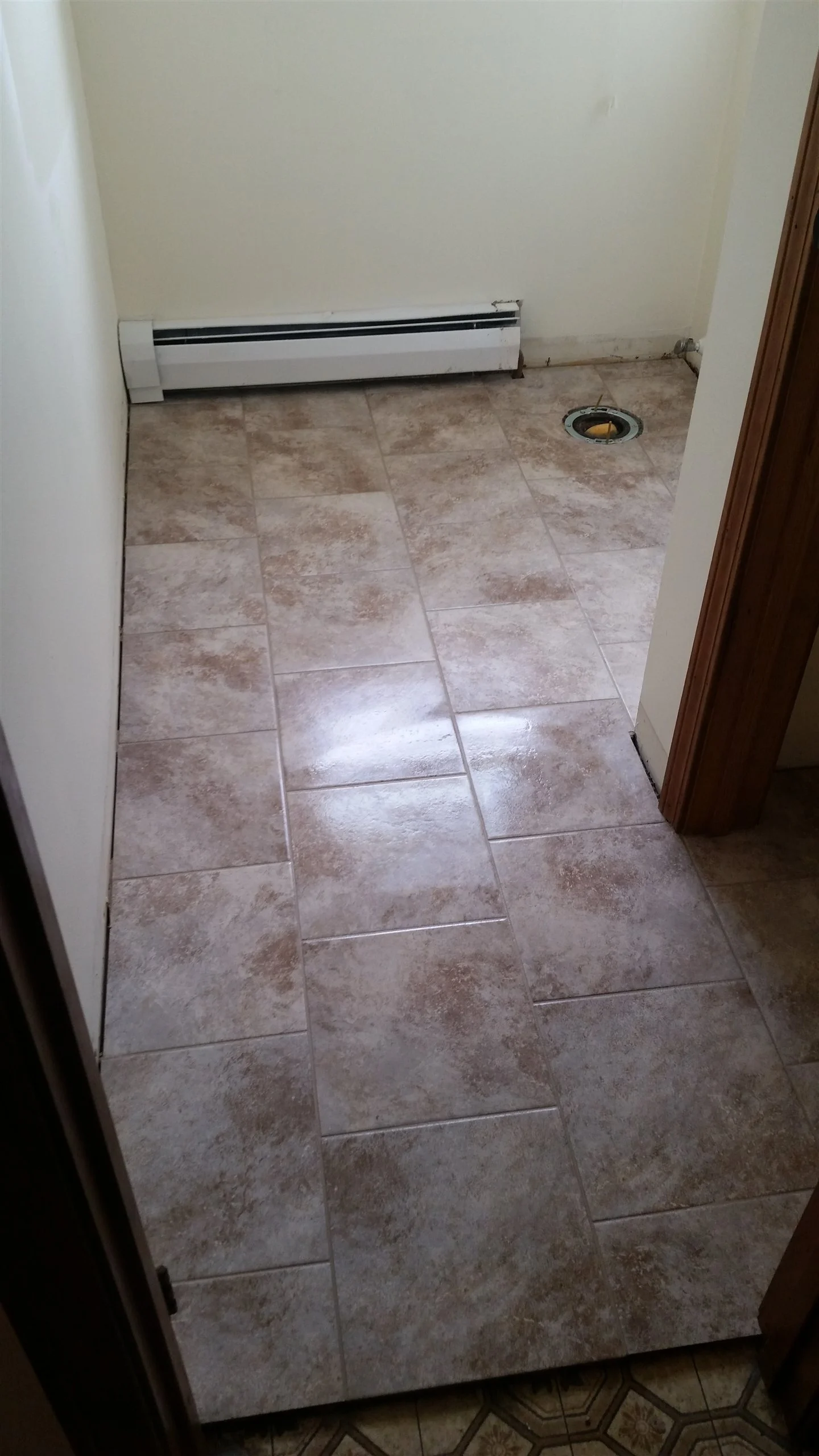 Tile floor and wall installation by All About Flooring, Derry NH