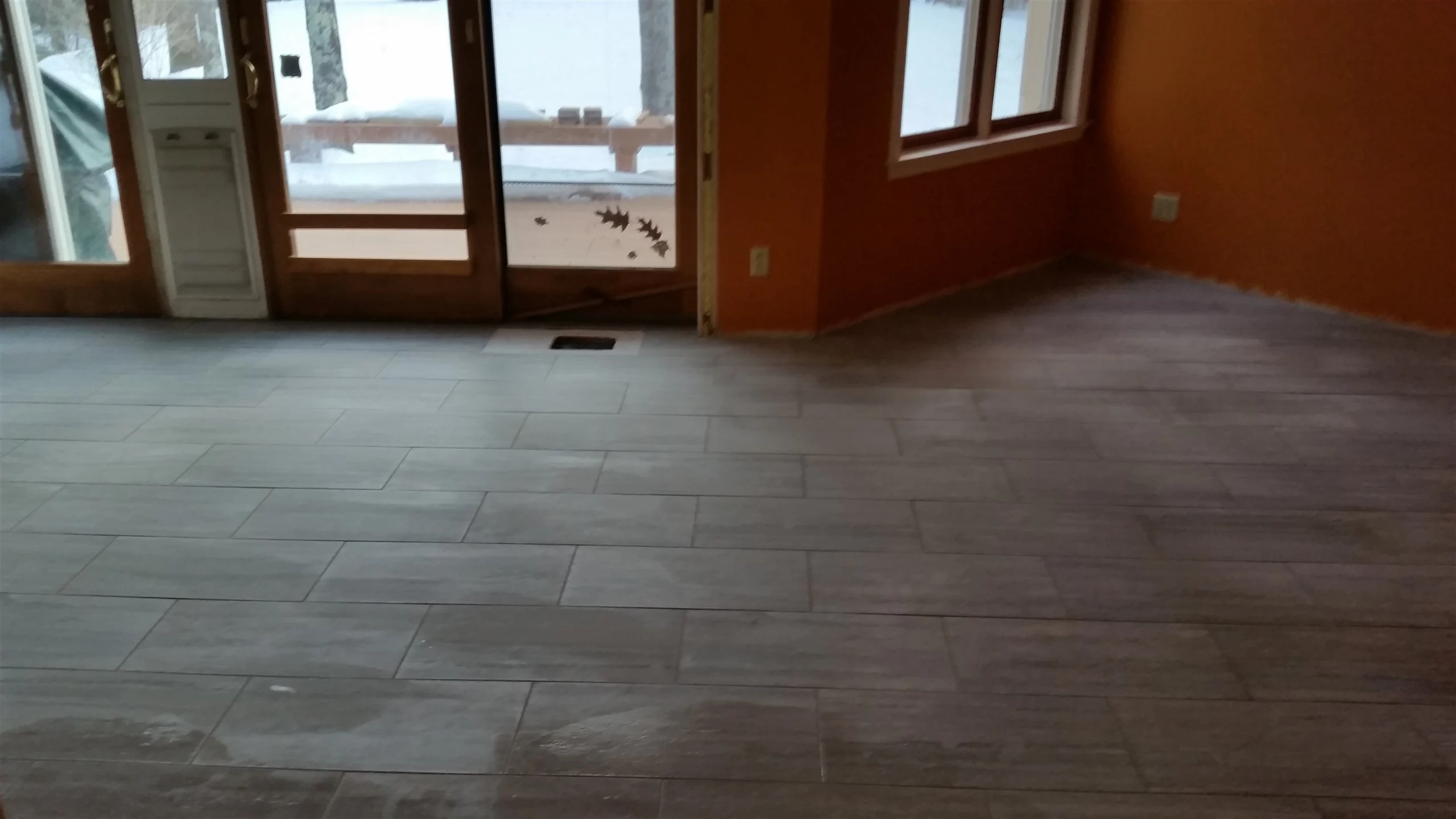 Tile floor and wall installation by All About Flooring, Derry NH